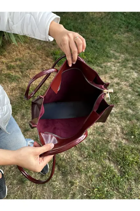 Kadın Taba Cilt Fermuarlı  El Kol ve Omuz Çantası Kaliteli İşçilik Şık Tasarım