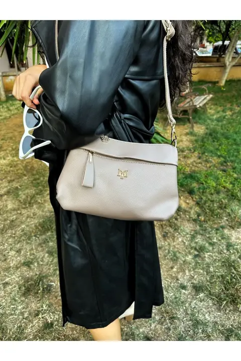 Kadın Vizon El Kol ve 3 bölmeli Omuz Çantası Kaliteli İşçilik Şık Tasarım