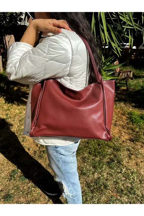 Kadın Taba Fermuarlı El Kol ve Omuz Çantası Kaliteli İşçilik Şık Tasarım
