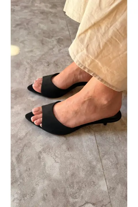 Sage Kadın Topuklu Bej Süet Terlik