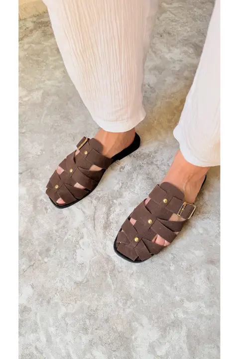 Adel Kadın Terlik Günlük/Şık Kahve Süet